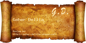 Geher Delila névjegykártya